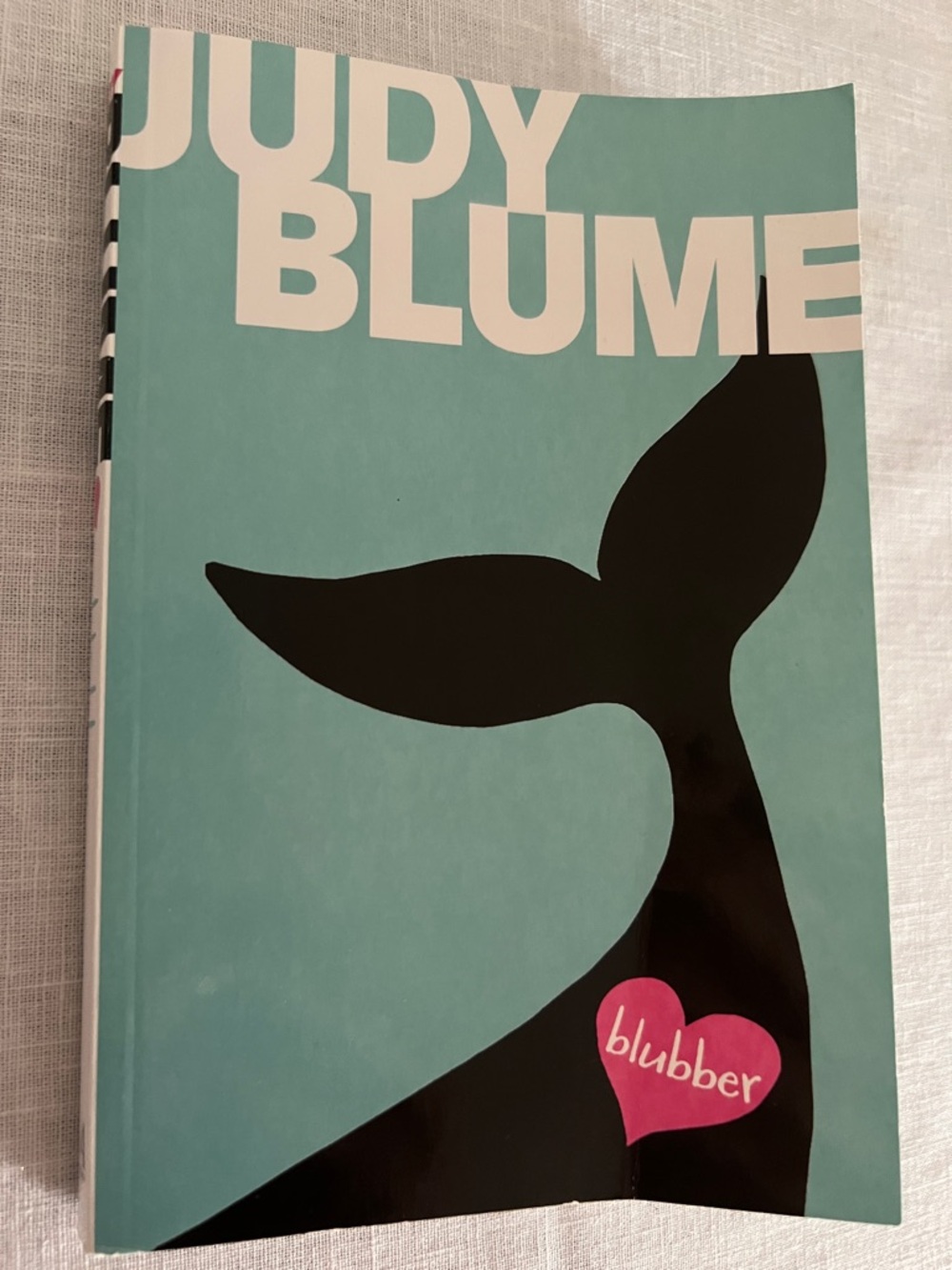 Judy Blume "Blubber" Paperback Book - Teal Cover w/Black Whale Tail